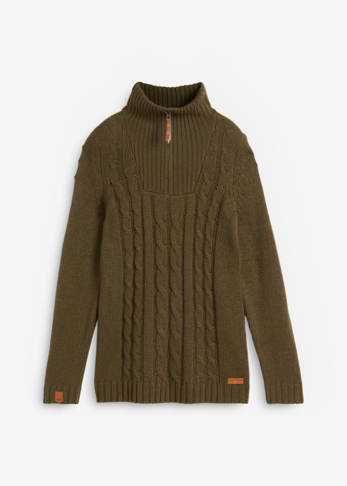Troyer Pullover mit Zopfmuster