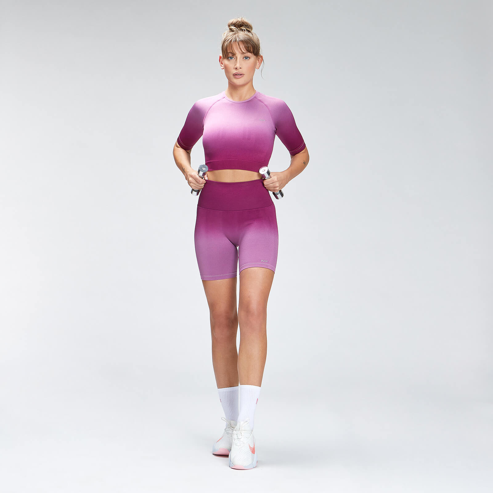 Crop top sans coutures MP Velocity pour femmes – Rose foncé