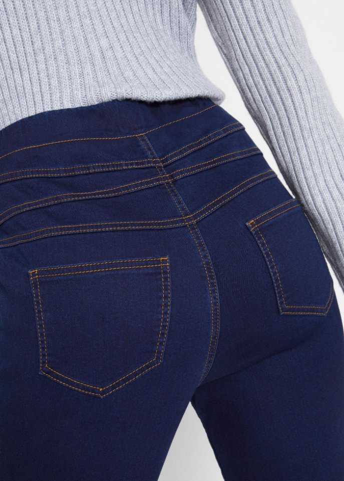 High Waist Jeggings aus leichter, elastischer Thermoqualität mit Bequembund