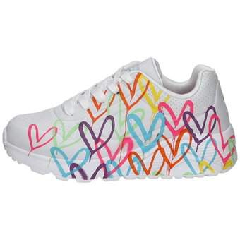 Skechers Uno Lite Spread The Love in weiß