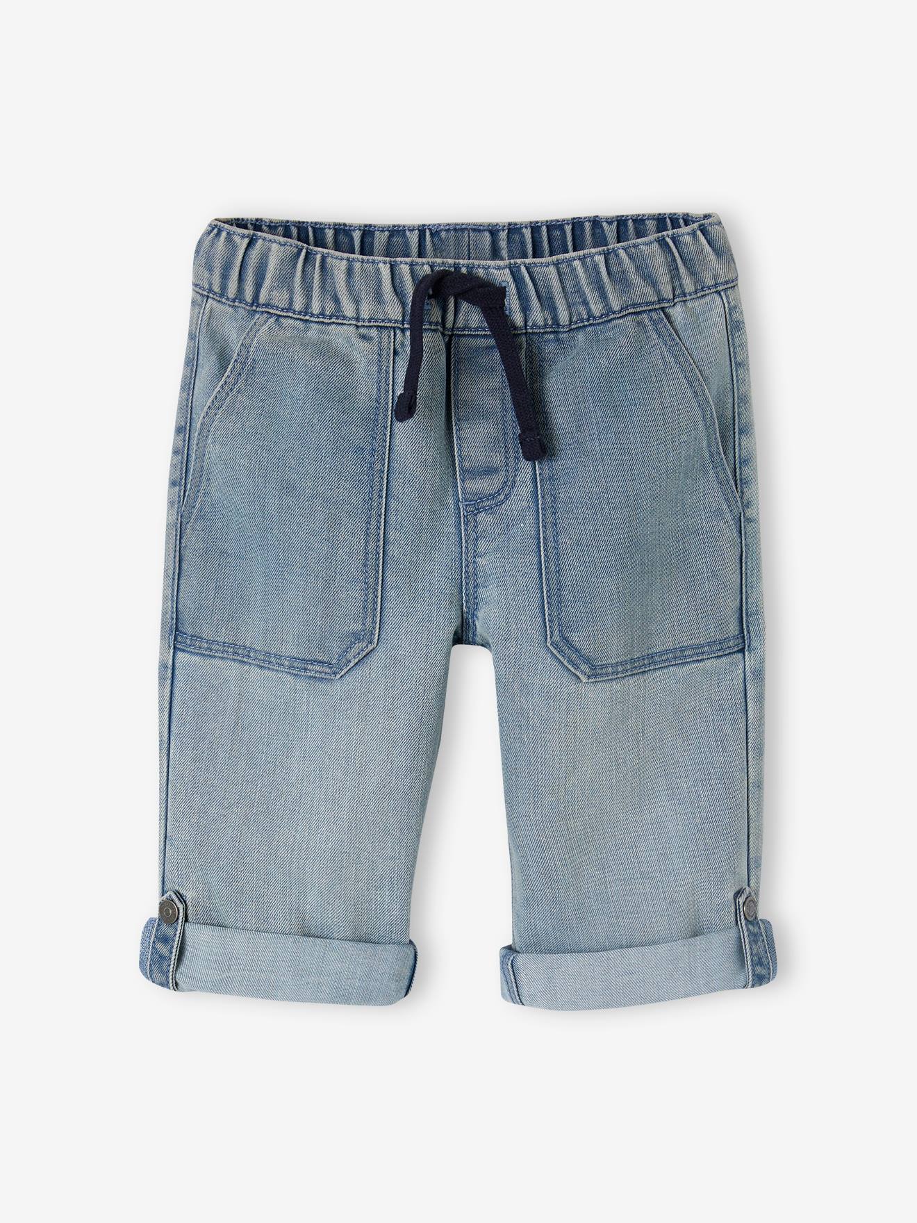 Vertbaudet Die UNVERWÜSTLICHE, robuste Jungen 3/4-Jeans - double stone
