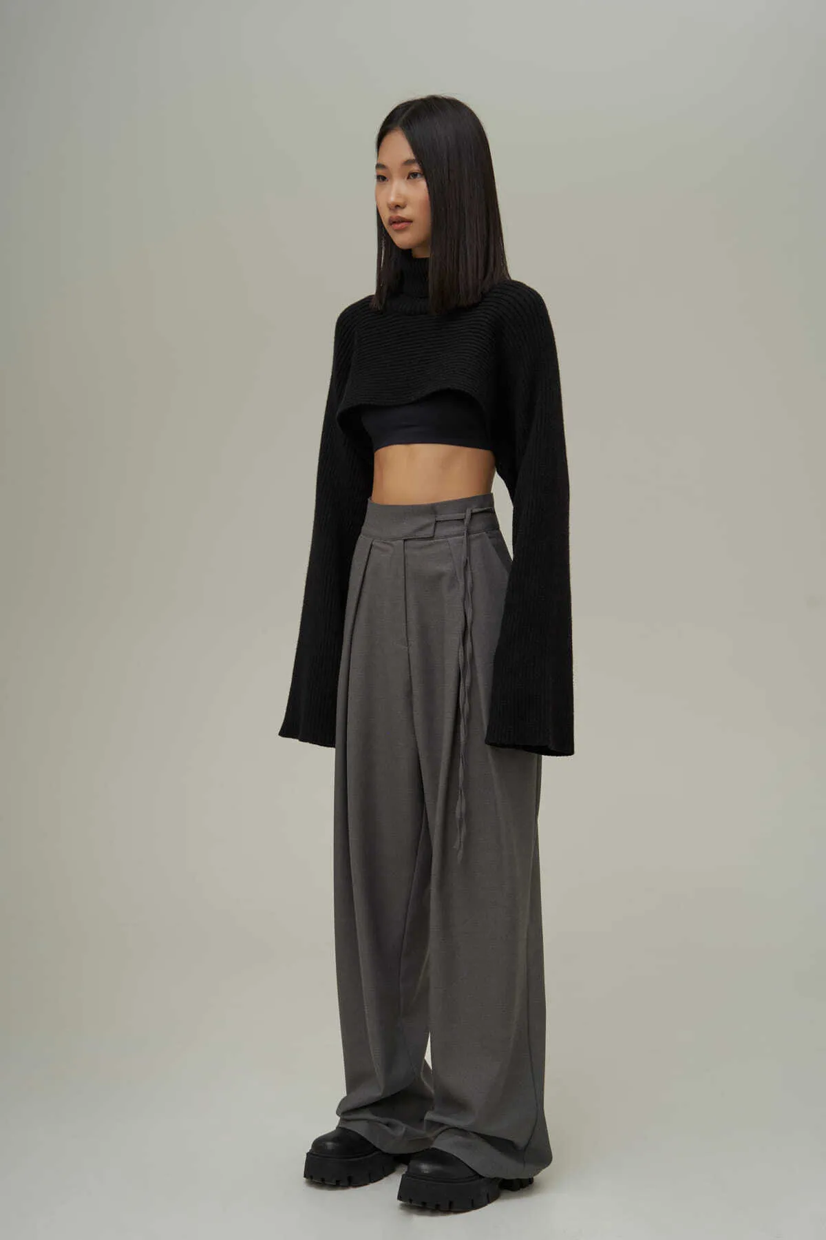 MAİ COLLECTİON  Carmen Palazzo Dunkelgeräucherte Hose