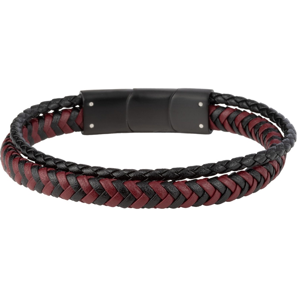 Jacques Lemans Bracelet Cuir, Acier inoxydable Bracelet