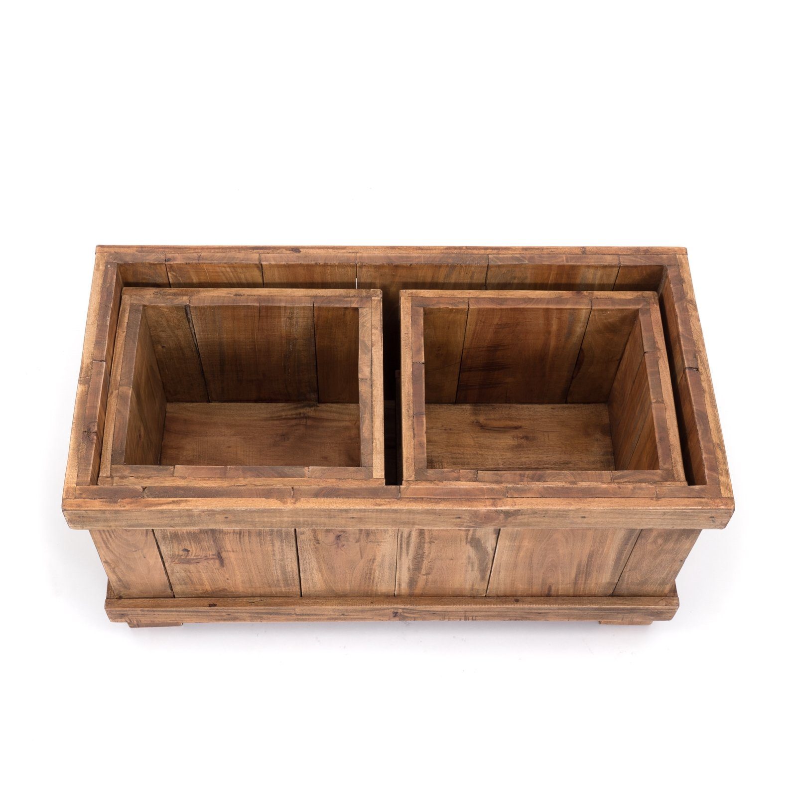 DESIGN DELIGHTS Truhe HOLZ ÜBERTÖPFE SET 