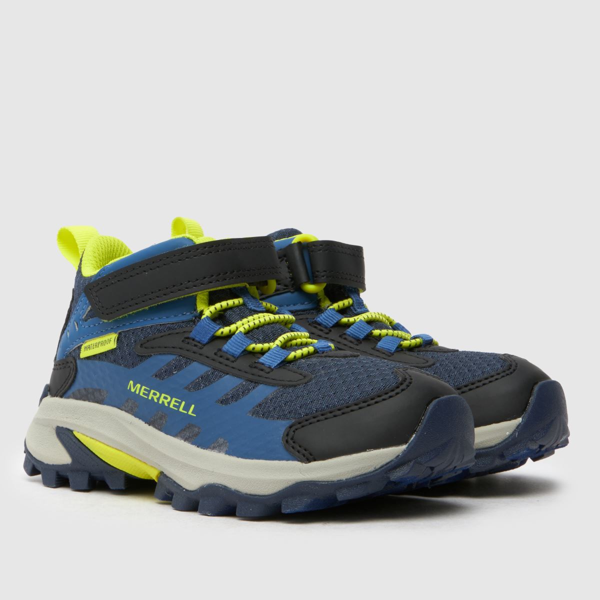 Merrell marinblå och gröna moab speed mid 2 pojkar junior träningsskor