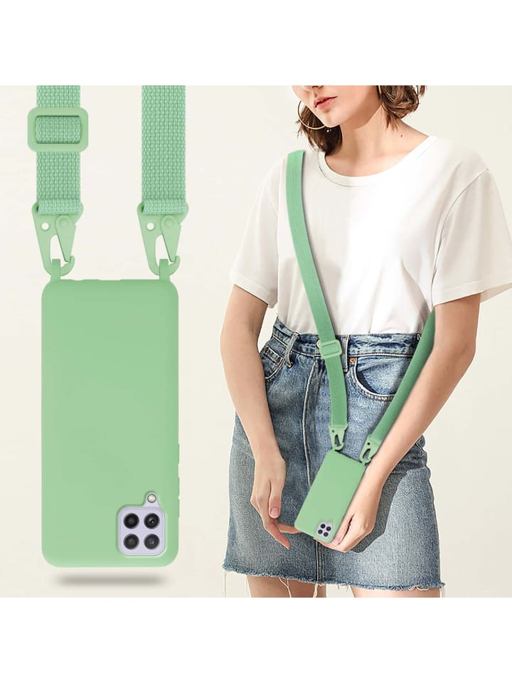 cadorabo Handykette für Samsung Galaxy A22 4G / M22 / M32 4G Hülle in LIQUID HELL GRÜN günstig kaufen onesize