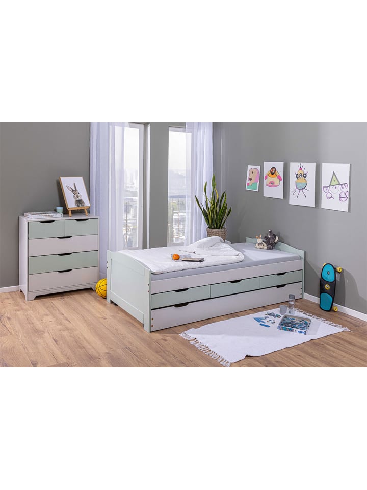 ebuy24 Bett Prati Hellgrau 205 x 98 cm günstig kaufen onesize