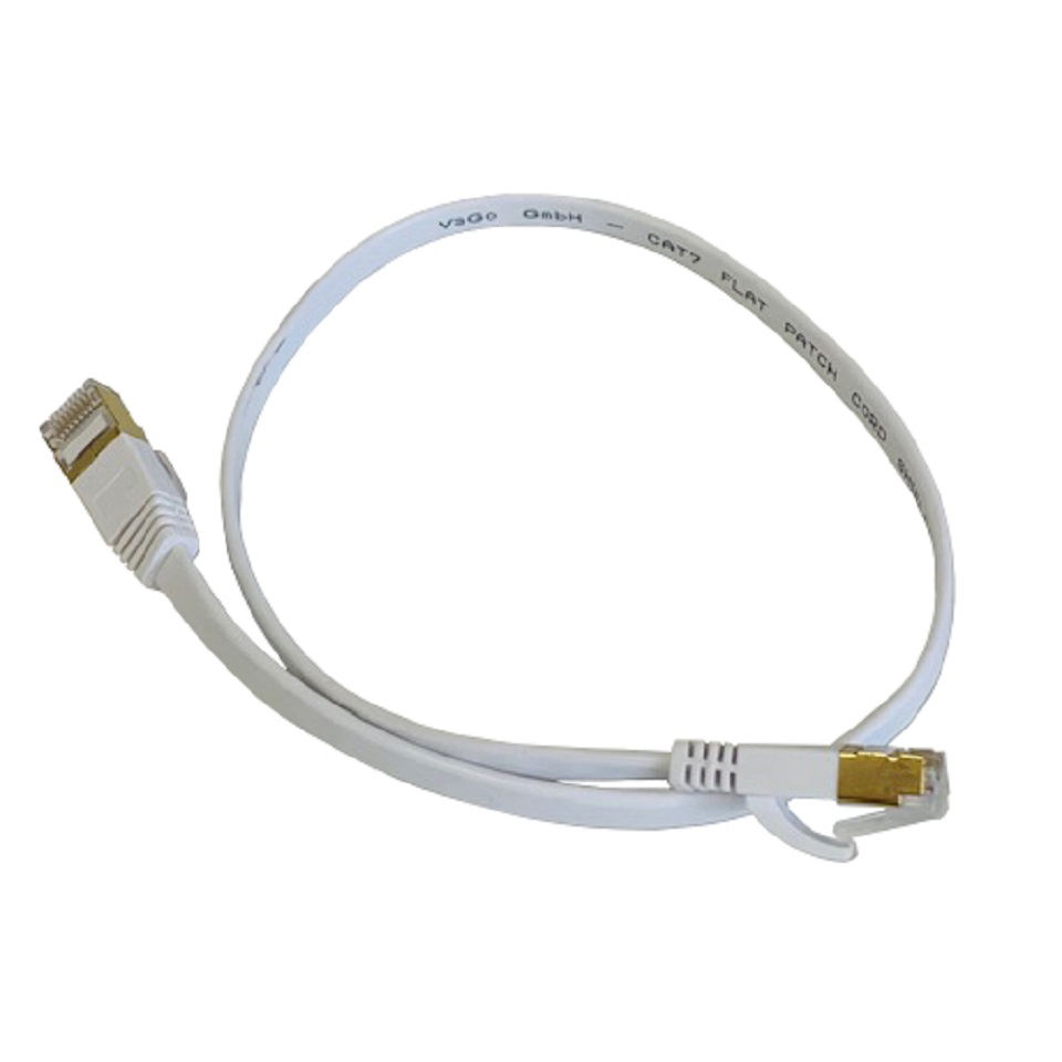 Vago-Tools CAT7 Patchkabel Netzwerkkabel weiß 0,5m flach
