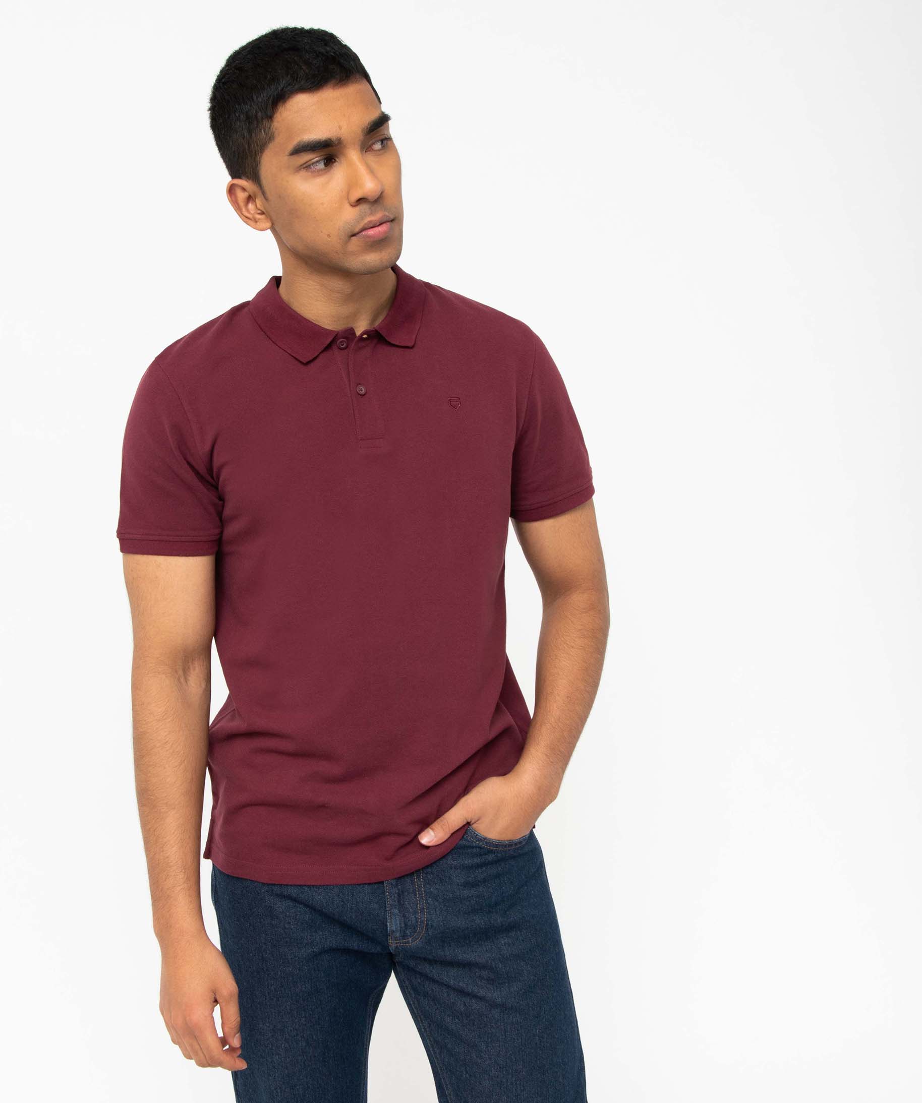 Polo homme à manches courtes en maille piquée violet | GEMO