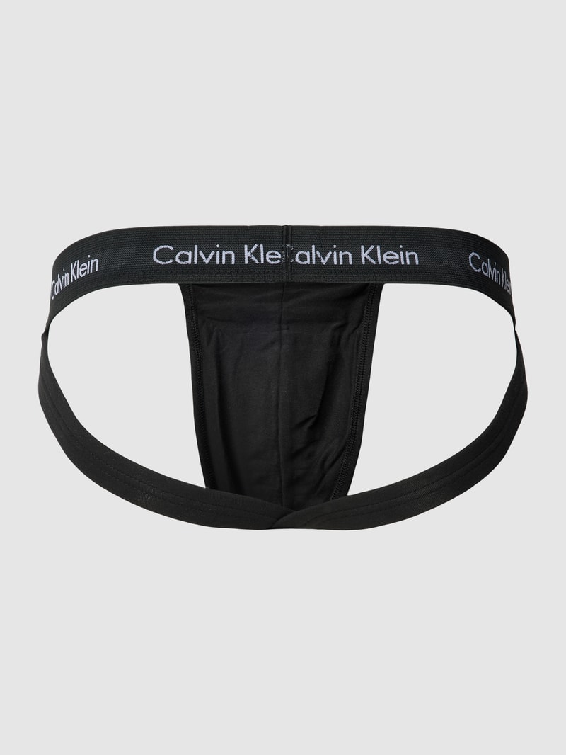 Jockstrap mit elastischem Logo-Bund im 3er-Pack in schwarz