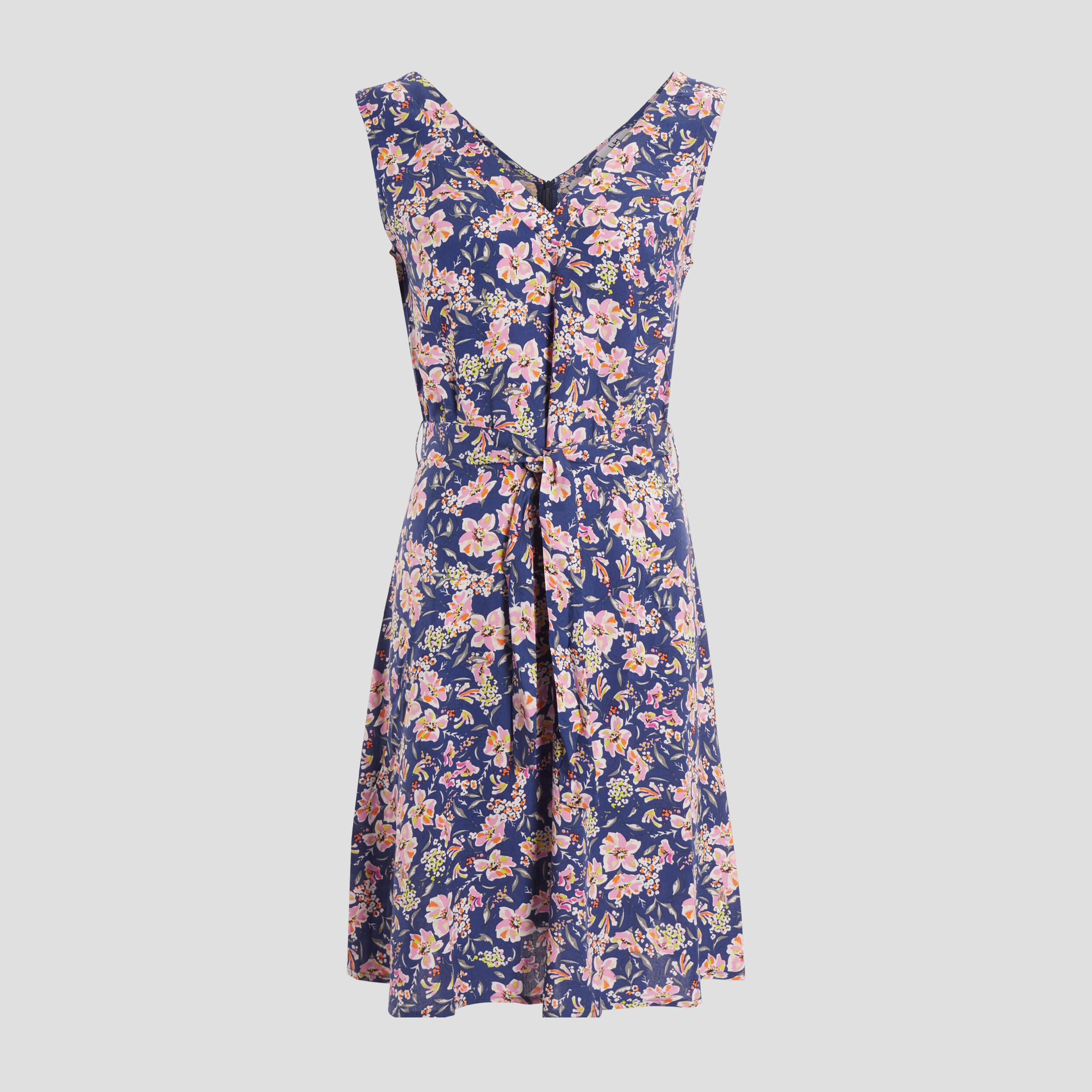 Robe évasée ceinturée bleu femme | La Halle