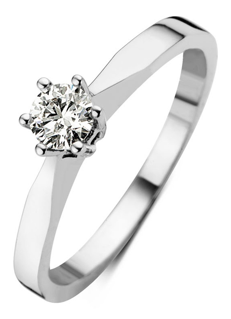 Anello Diamond Point Growth in oro bianco 18 carati con diamanti incastonati
