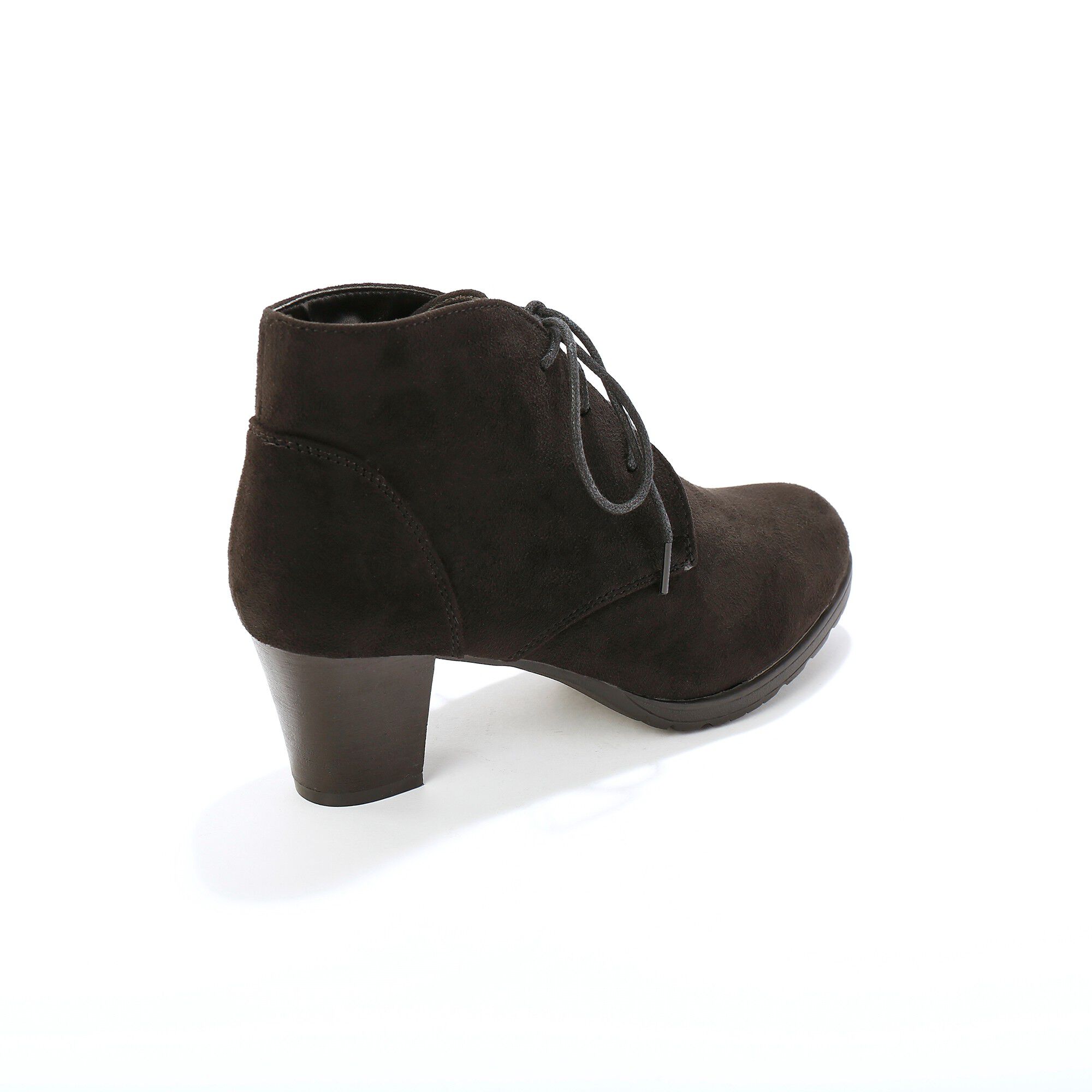 Low-boots à talon effet bois