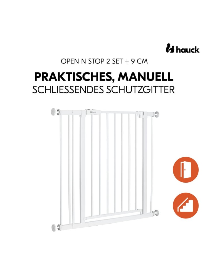 Hauck Türschutzgitter inkl. Verlängerung Open N Stop 2 (75-80 in weiss günstig kaufen onesize
