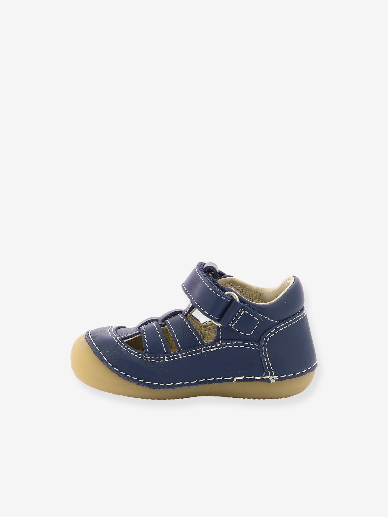Sandales cuir bébé Sushy Originel Softers KICKERS® blanc