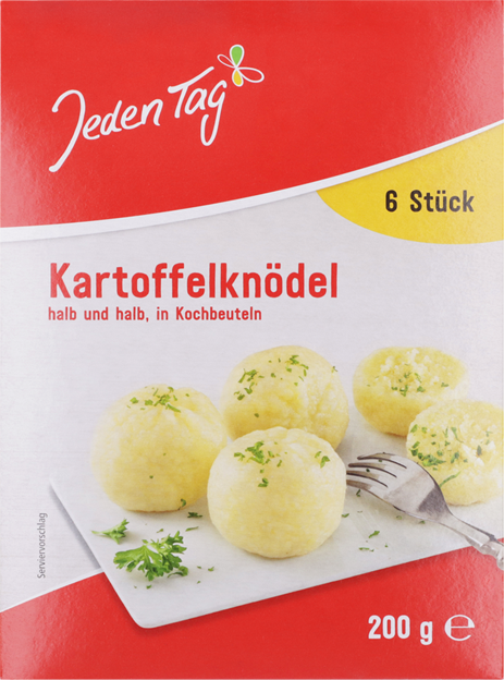 Jeden Tag Kartoffelknödel halb und halb in Kochbeuteln