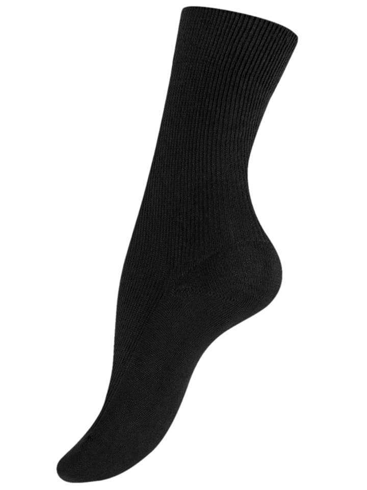 Yenita® 6 Paar 100% Baumwoll-Socken in schwarz günstig kaufen