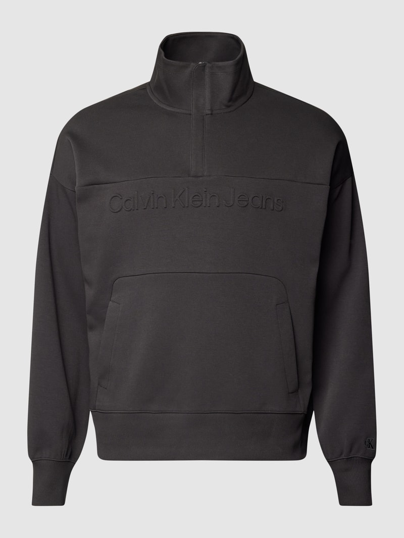 PLUS SIZE Sweatshirt mit Känguru-Tasche in schwarz