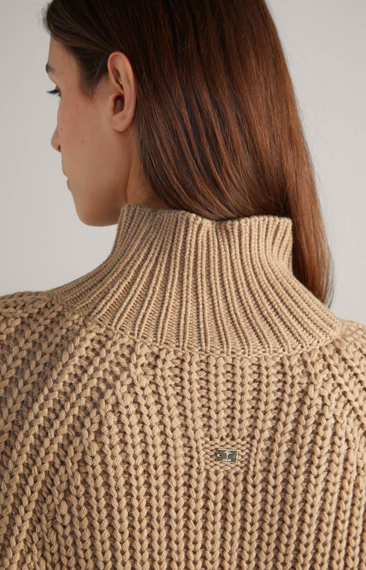 Schurwoll-Mix-Pullover in Beige