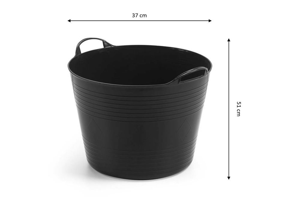 Kreher Set: 4 x Kreher Flexibler Mehrzweckkorb 42 Liter (Schwarz)