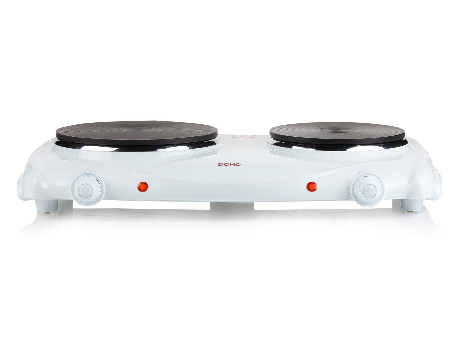 Domo Doppelkochplatte, Mobiles elektrisches 2er Platten autarkes Kochfeld 15,5/18,5cm Camping