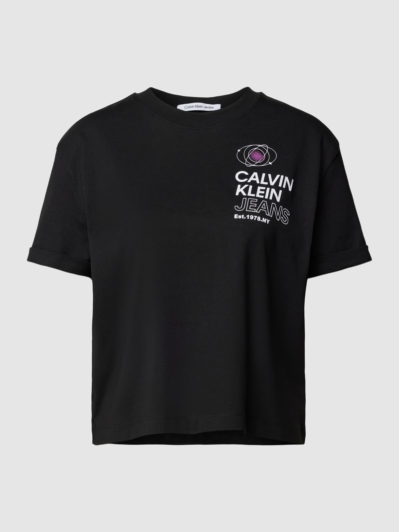 T-Shirt mit Motiv- und Label-Print Modell 'FUTURE FADE' in black