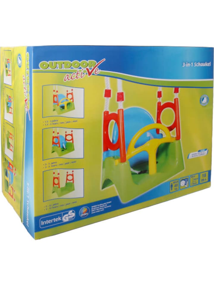 OUTDOOR Active 3 in 1 Schaukel, Maximale Belastbarkeit 40 kg, ca. 40x33x150 cm - ab 18 Monate günstig kaufen onesize