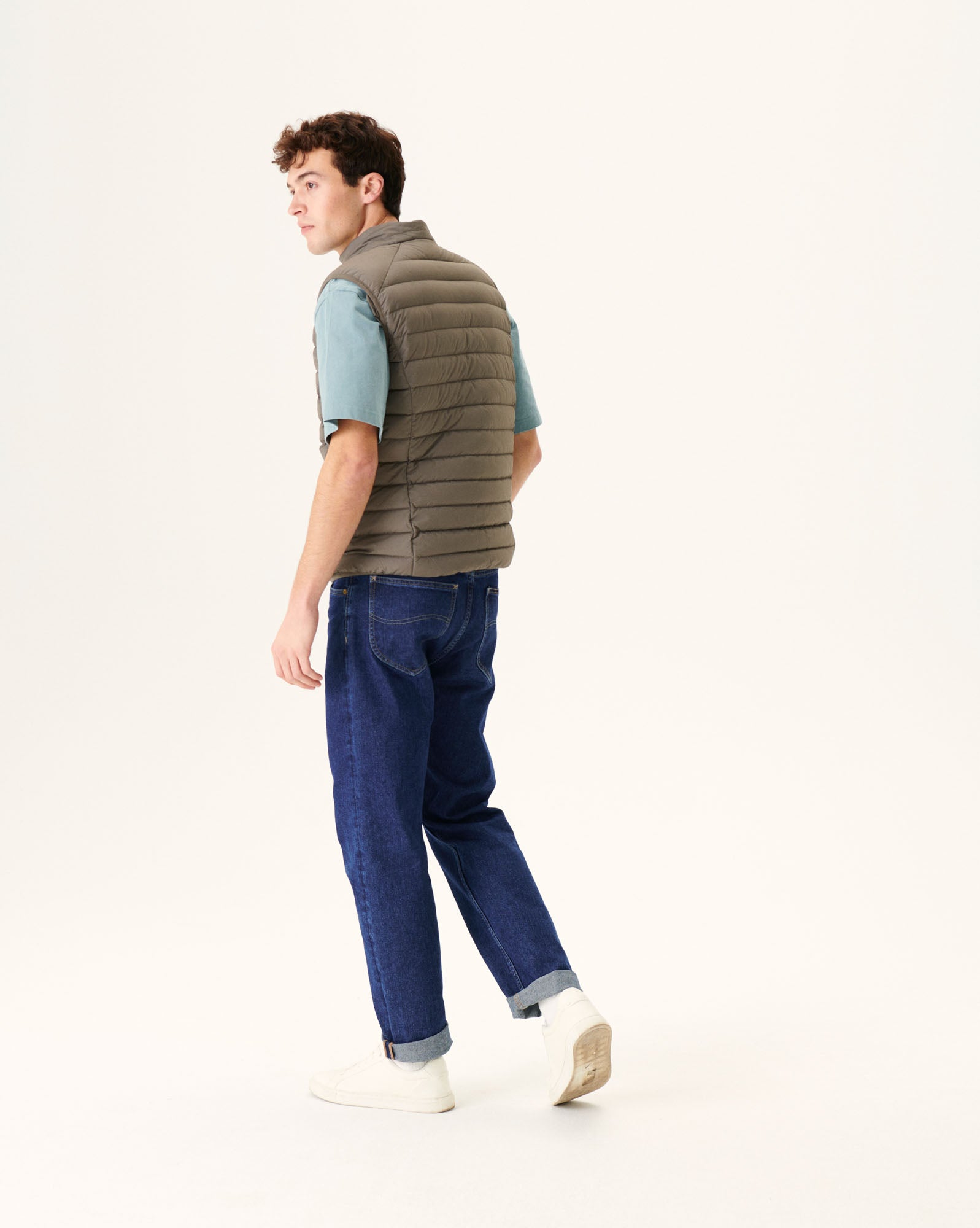 Doudoune sans manches stretch Taupe Arafo