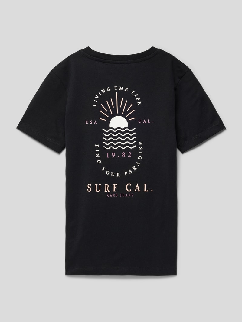 T-Shirt mit Label-Print Modell 'Inaro' in schwarz
