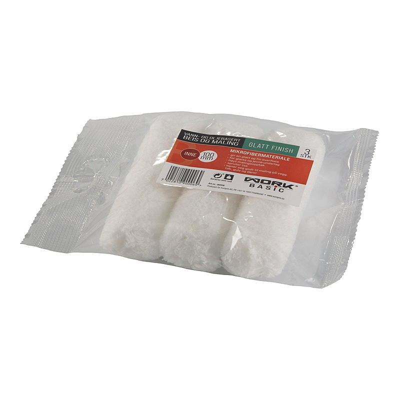 Work Basic Rulle 3-pk 100 mm mikrofiber, Work