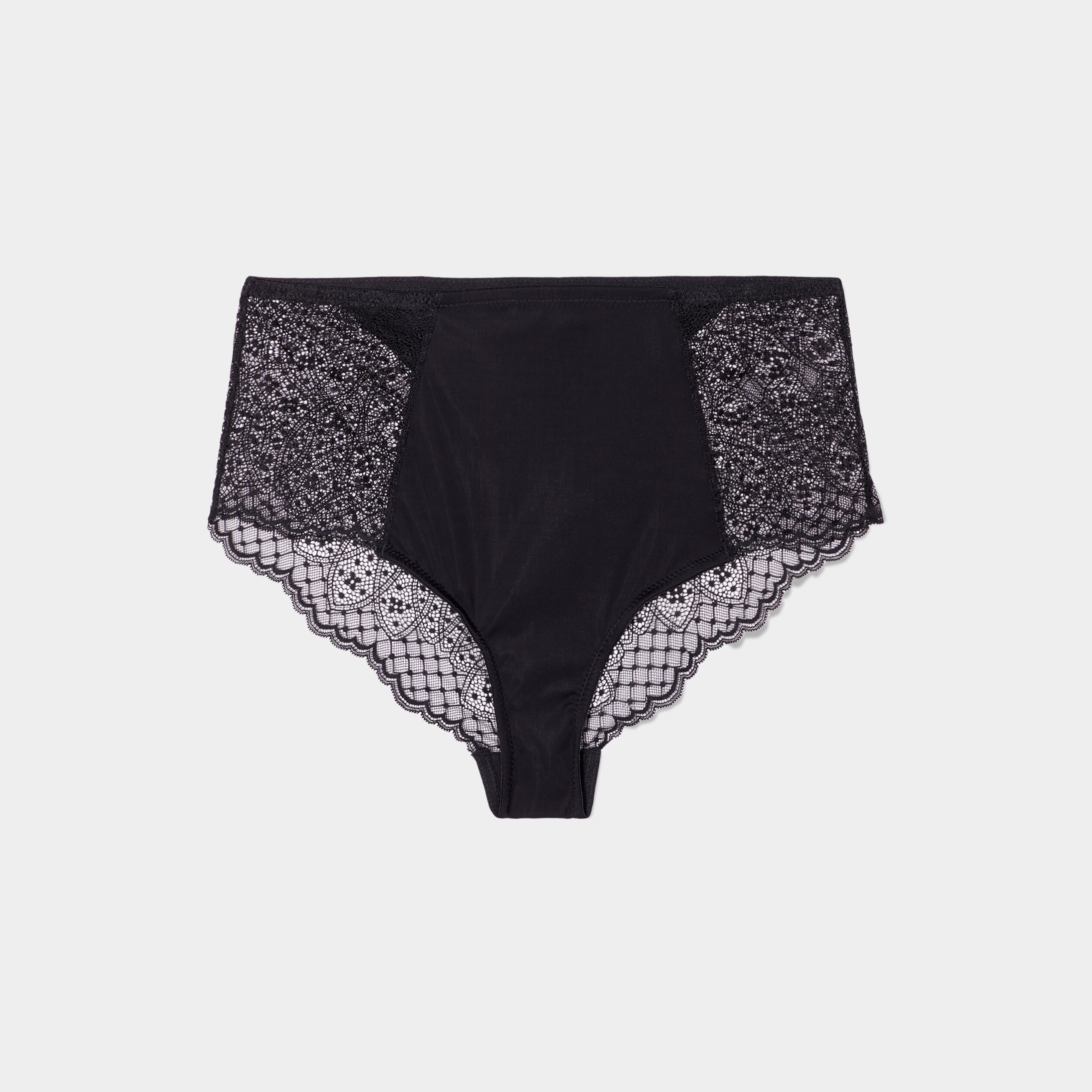 Culotte haute avec dentelle noir femme grande taille | La Halle
