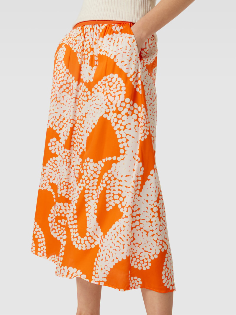 Rock mit Allover-Muster in orange