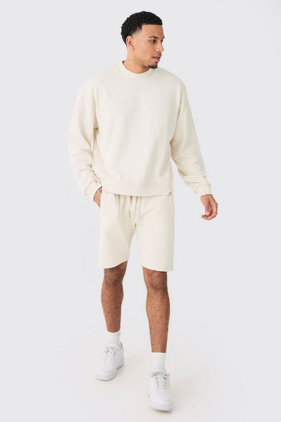 Kurzer Oversize Sweatshirt-Trainingsanzug
