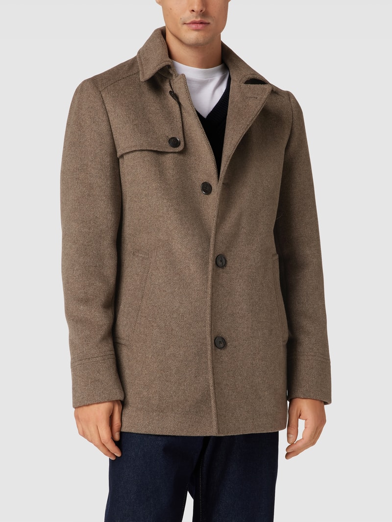 Mantel mit Kragen Modell 'Napoleon Collar' in camel