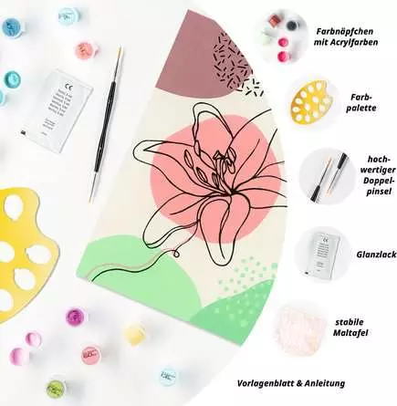 CreArt Florale Linien - Malen nach Zahlen für Erwachsene
