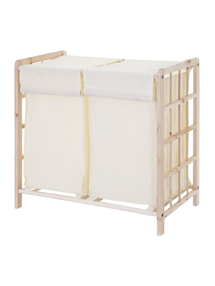 MCW Wäschesammler B60 mit 2x Wäschesack, Hellbraun, Bezug creme günstig kaufen onesize
