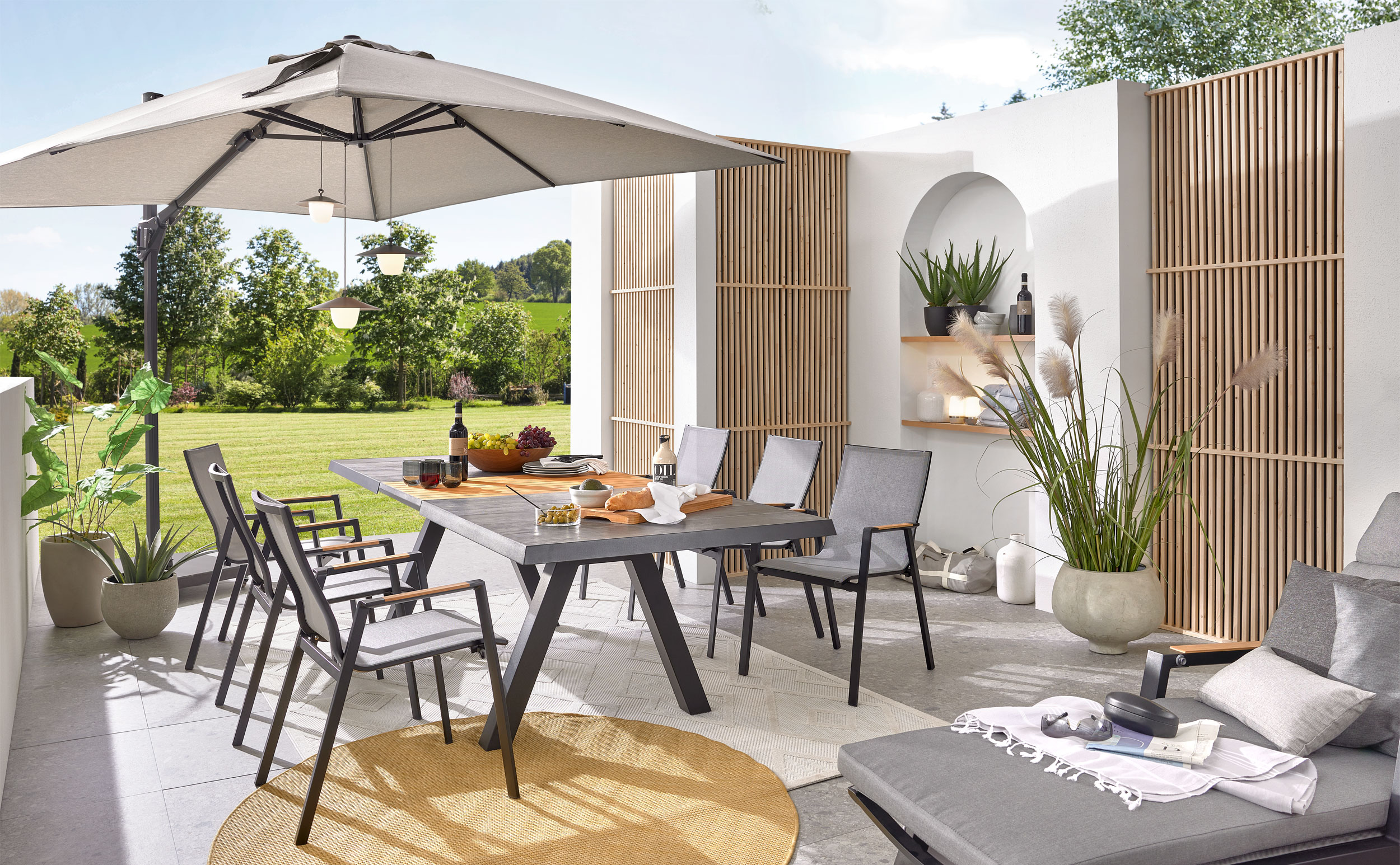 MONDOGartenstuhl stapelbar Alu/Teak