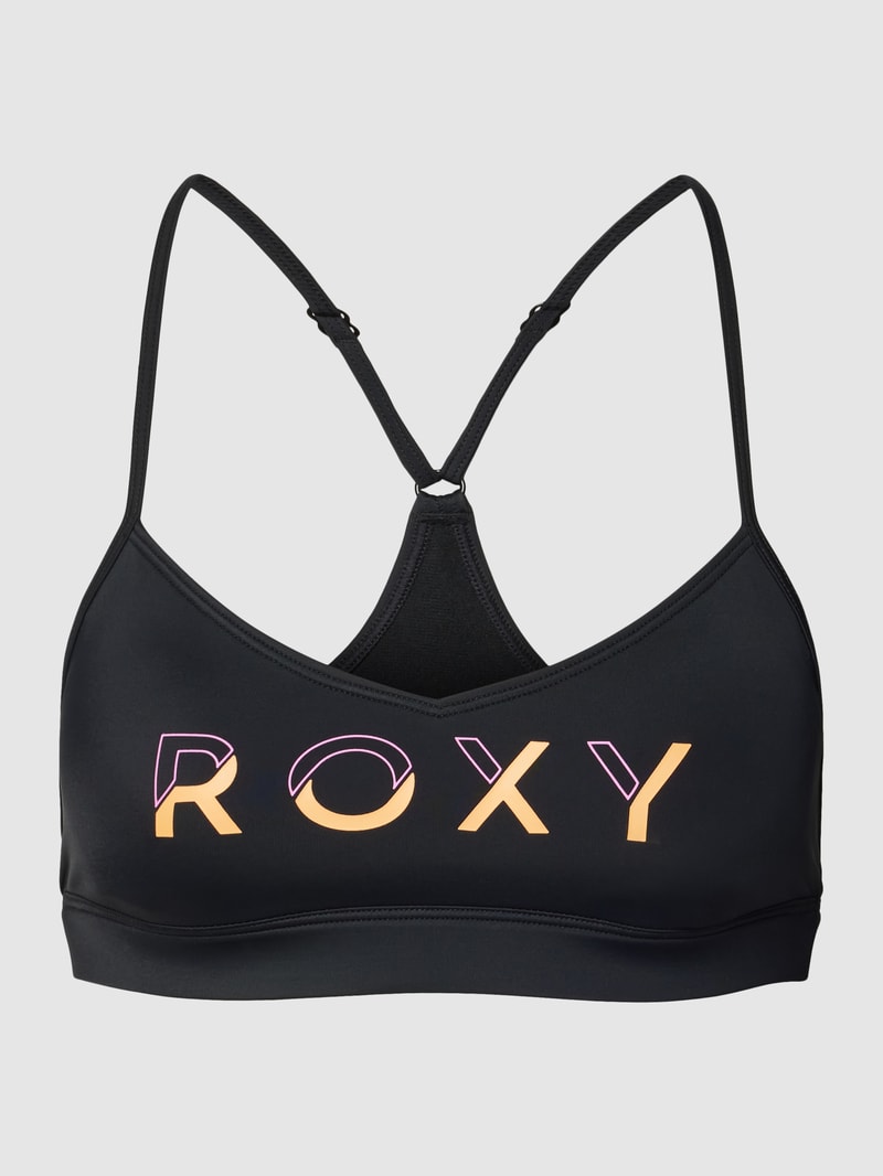 Bralette mit Label-Print Modell 'ACTIVE' in schwarz