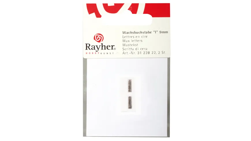 Rayher Wachsbuchstaben -I- silber 9mm 2Stück