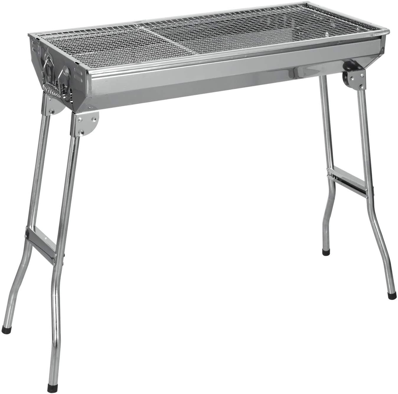SunJas Holzkohlegrill CA-12, Tragbar, Klappgrill, mit 2 Stück Grillrost Standgrill,Edelstahl Klappgrill,BBQ Standgrill Tragbar Camping Grill