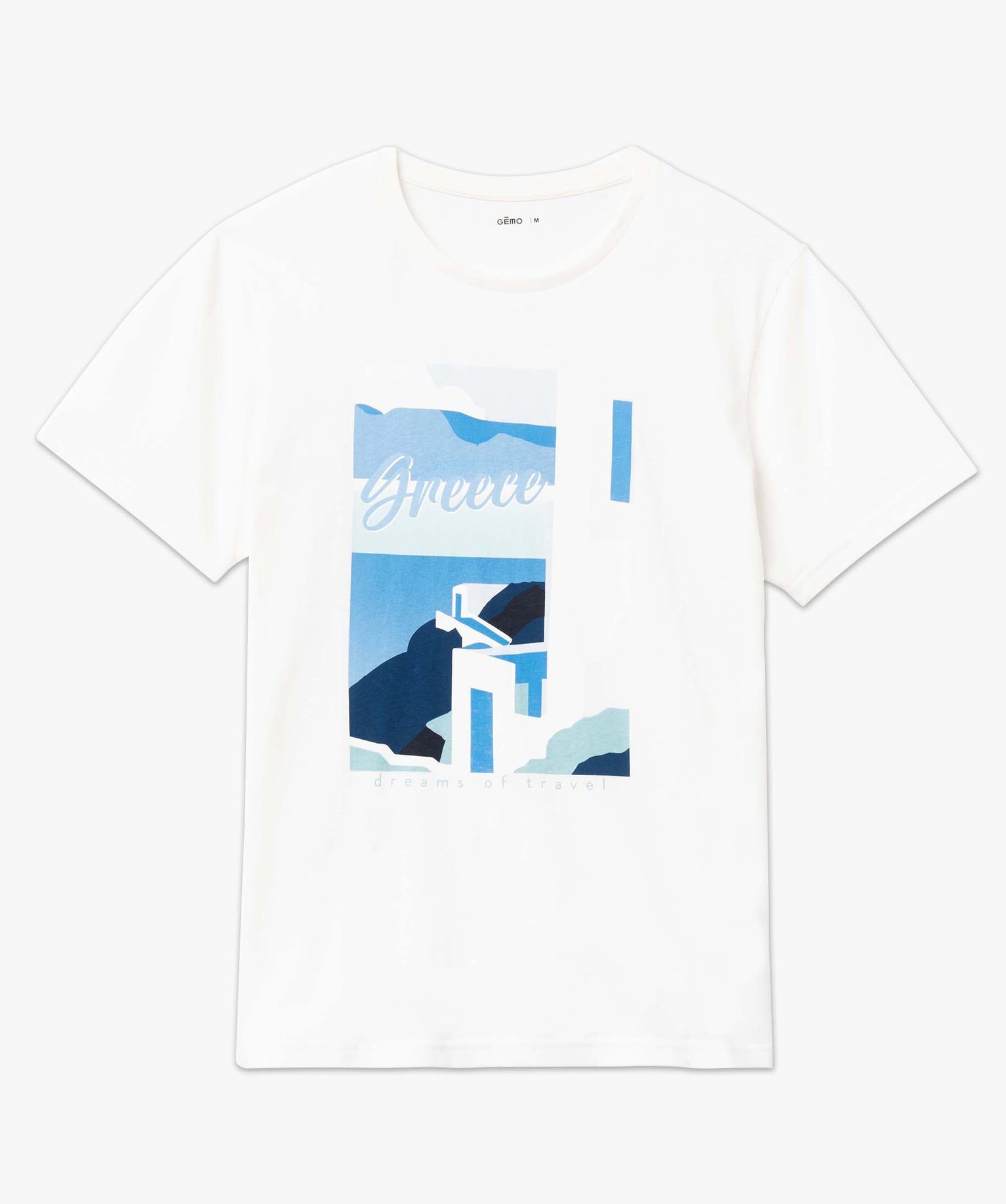 Tee-shirt homme à manches courtes à motif estival blanc | GEMO