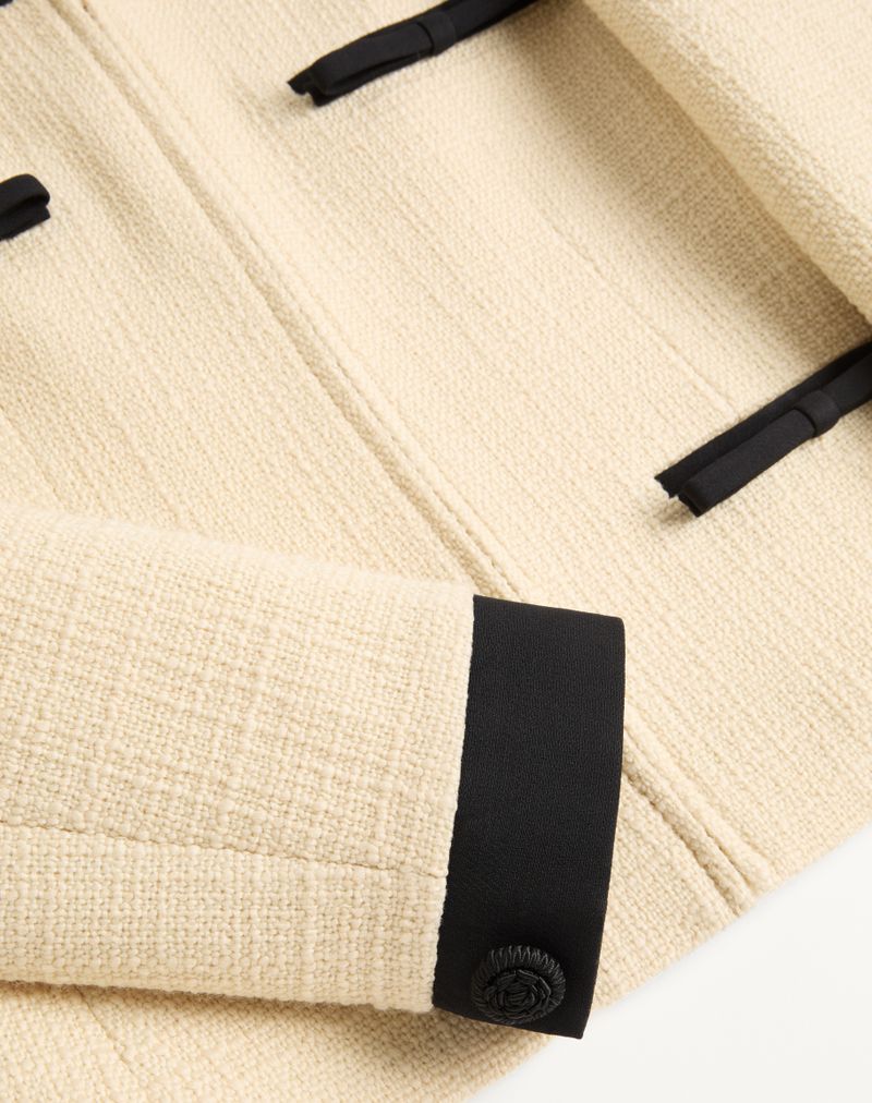 Jaqueta de tweed de lã lisa