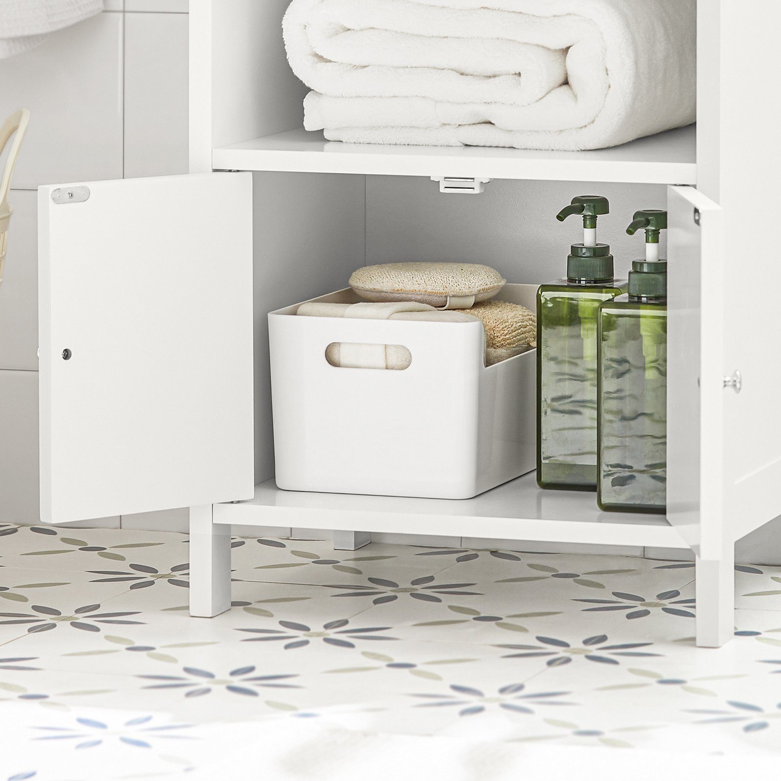 SoBuy Badkommode BZR56, Badschrank Badezimmerschrank Aufbewahrungsschrank