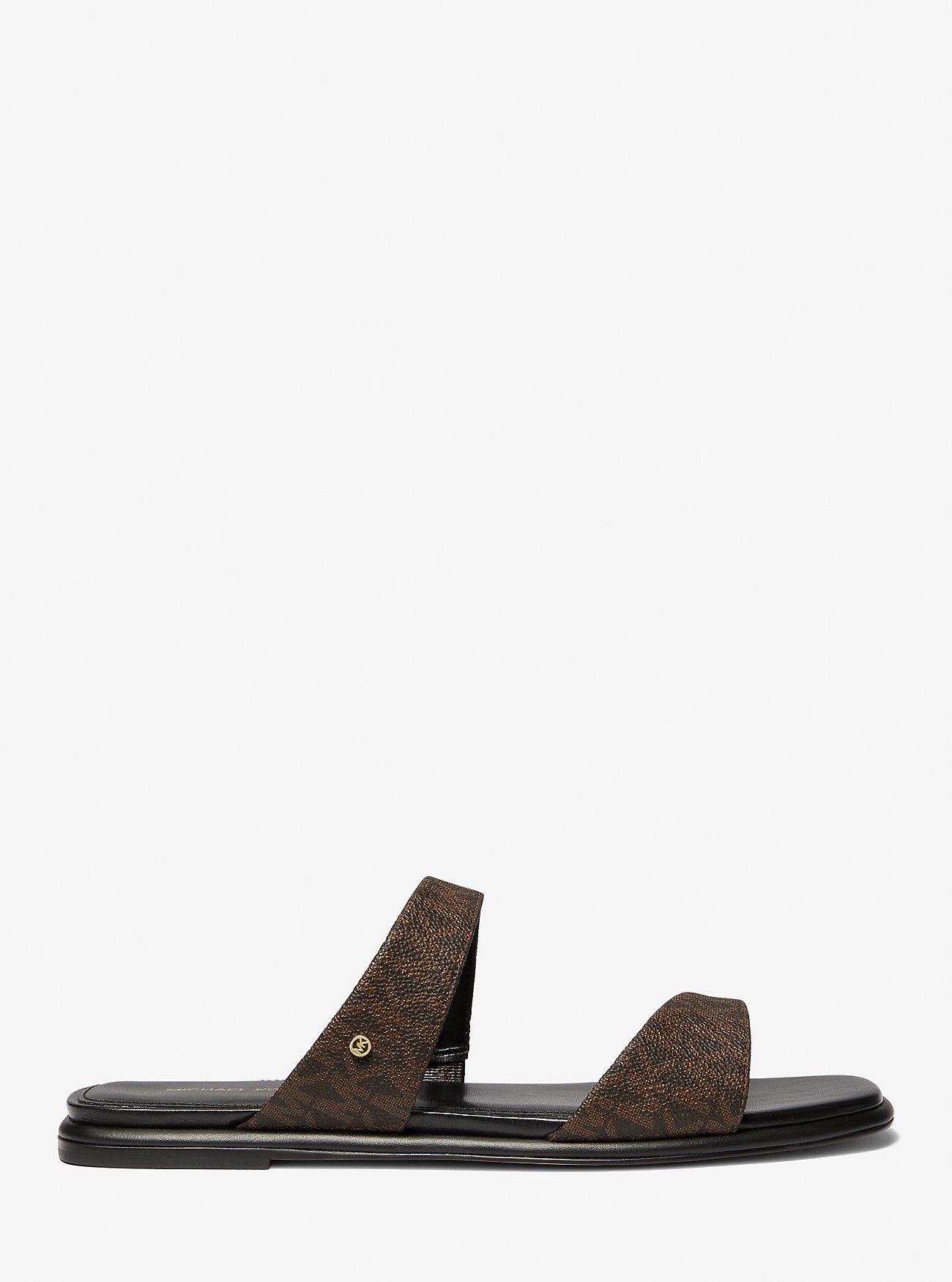 Jaida Signature Logo Flat Sandal - BRUN/BLK