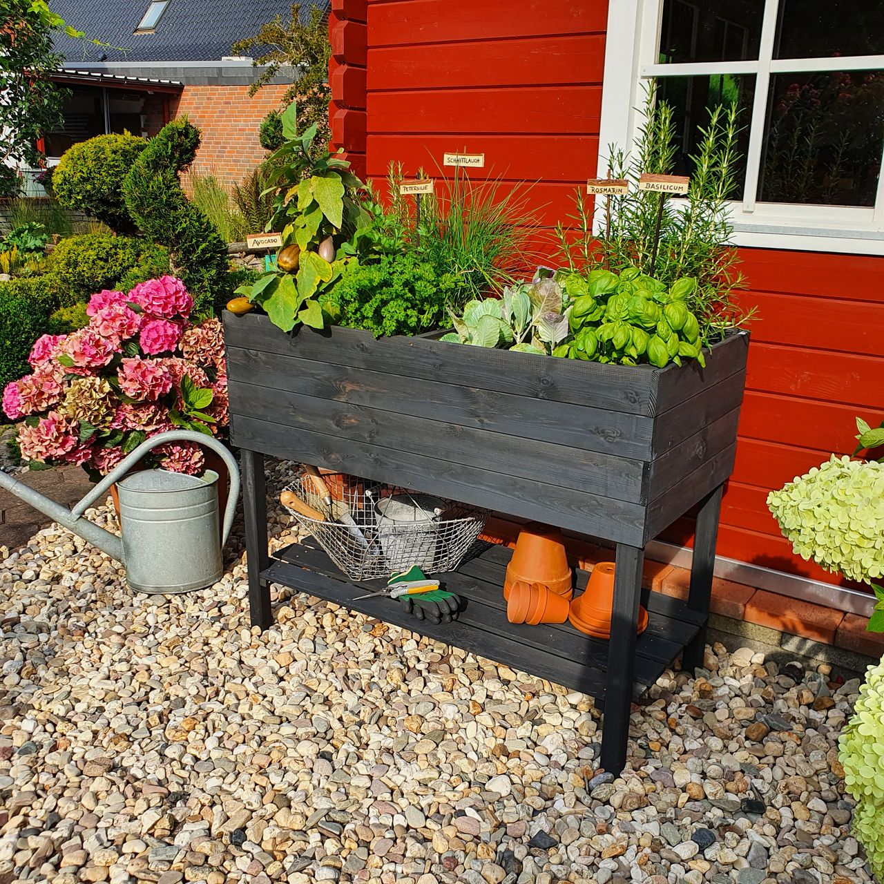 PROMEX Promadino Balkon-Kräuterbeet auf Beinen anthrazit