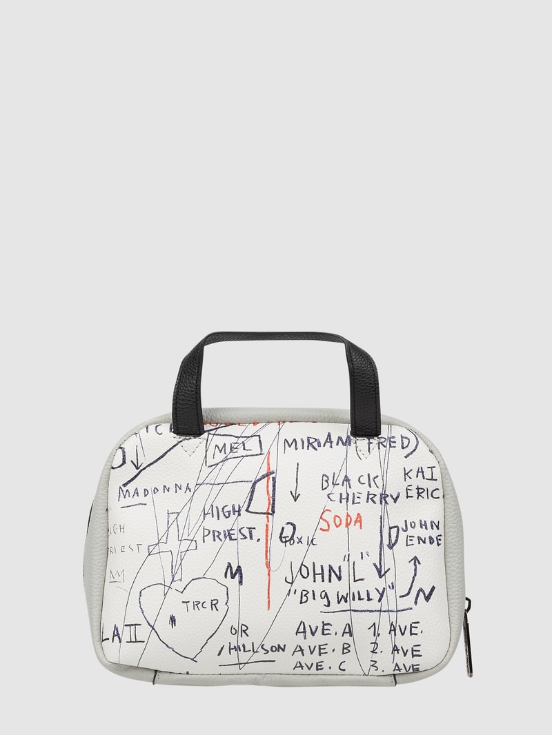 Tasche in Leder-Optik mit Print in weiß
