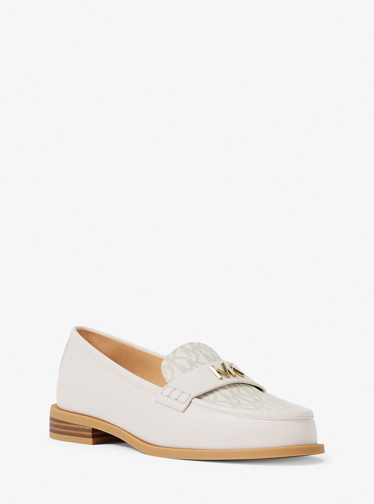 Lex skinn- og signaturlogo-loafer – VANILLA