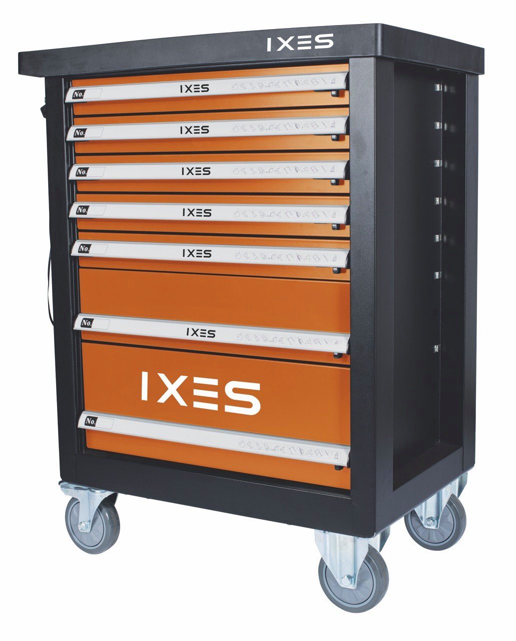 Scheppach Werkstattwagen IXES Werkstattwagen XXL Profi Werkzeugwagen 7-Schubladen + Werkzeug, max. Traglast:450 kg, 70-tlg. Werkzeugset, (70-tlg)