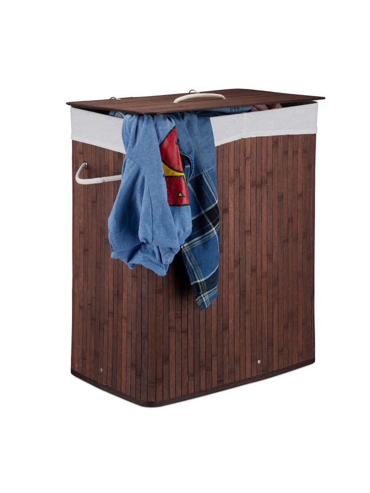 relaxdays Wäschekorb in Braun - (B)55 x (H)63 x (T)35 cm günstig kaufen onesize