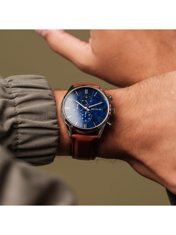 Holzkern Herrenuhr Chronograph Naturalist Marmor/Silberfarben günstig kaufen onesize